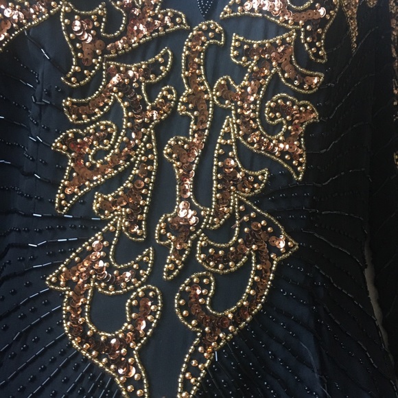 Black & Gold beaded dress